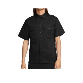 Nike SB Tanglin Short-Sleeve Woven Button-Up Skate Top Shirt Men's Black
