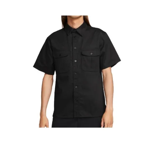 Nike SB Tanglin Short-Sleeve Woven Button-Up Skate Top Shirt Men's Black