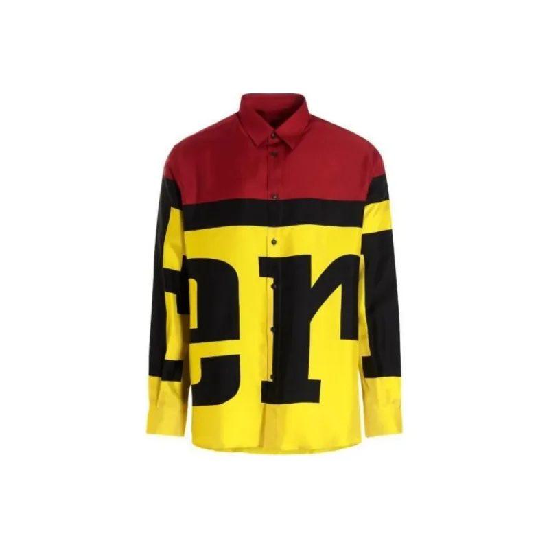 Ferrari Logo Colour block Silk Shirt-0