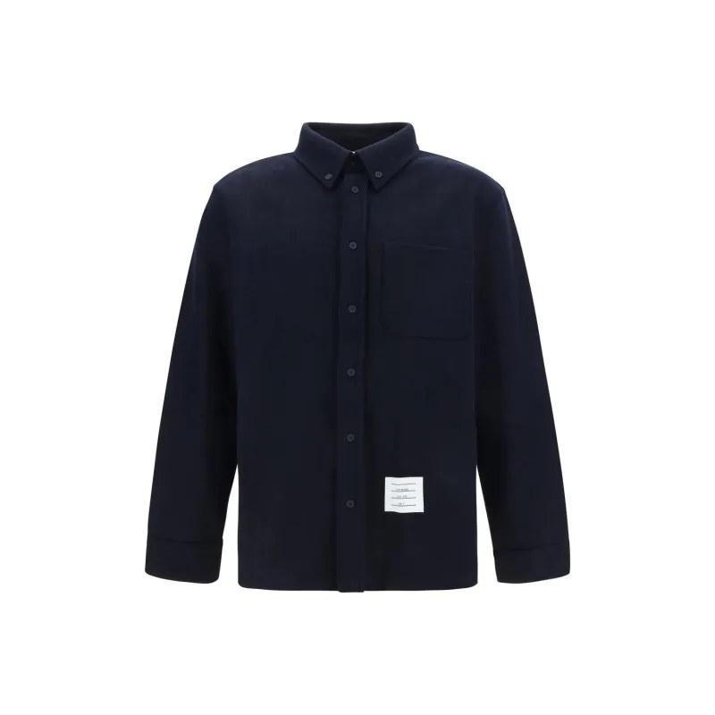 THOM BROWNE Herringbone Button Up Overshirt-0