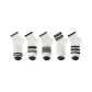 5 Pack[Black Double Stripe+Thick Double Stripe+Gray Thick Stripe+Ribbed Cuff Stripes+Pinstripe]