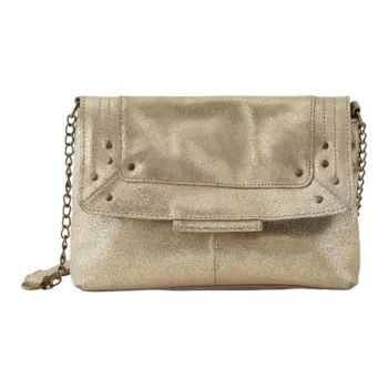 PIECES Cow Leather Crossbody Bag, Shoulder Bag Regular Women's Gold