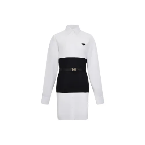 PRADA FW22 Long-Sleeved Dresses Women's White