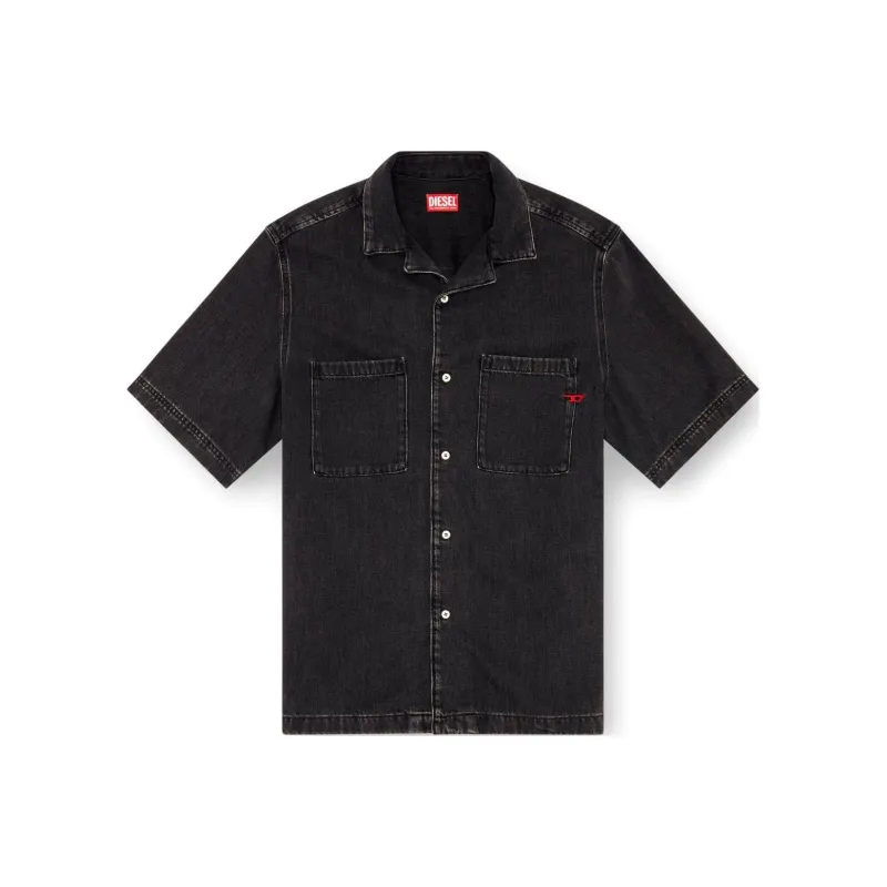 DIESEL D Paroshort Short sleeved Denim Shirt-0