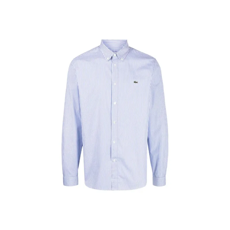 LACOSTE Logo patch Striped Cotton Shirt-0