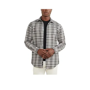 GUESS Joe Plaid Shirt Shirt Men's Gray