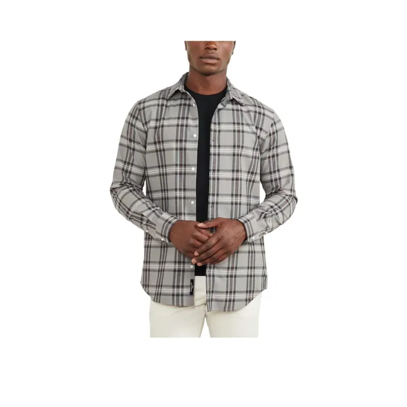 GUESS Joe Plaid Shirt Shirt Men's Gray-0