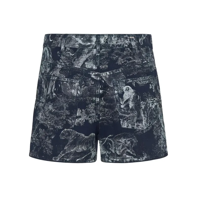 DIOR Quarterly New Products Denim Shorts Women's Dark Blue-1