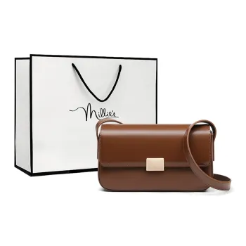 MILLIE'S Cow Leather Underarm Crossbody Bag, Shoulder Bag, Small Square Bag Regular Women's Caramel