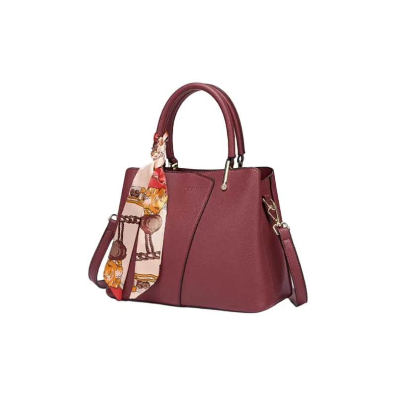JOSINY Fabric, Synthetic Leather One Shoulder Handbag Medium Size Women's Multicolor-1