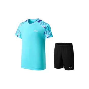 LINING YOUNG Badminton Series SS25 Casual Sportswear Unisex Set Light Stone Blue/Black