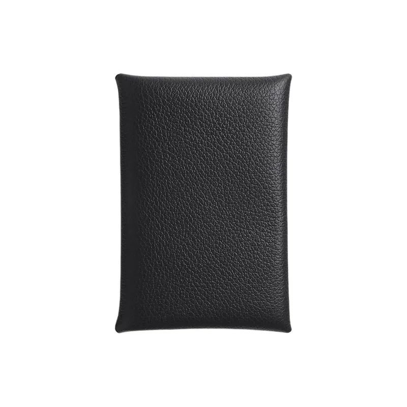 HERMES Calvi Evercolor Calfskin Card Holder Women's 3Y Caban Black Cloth-0