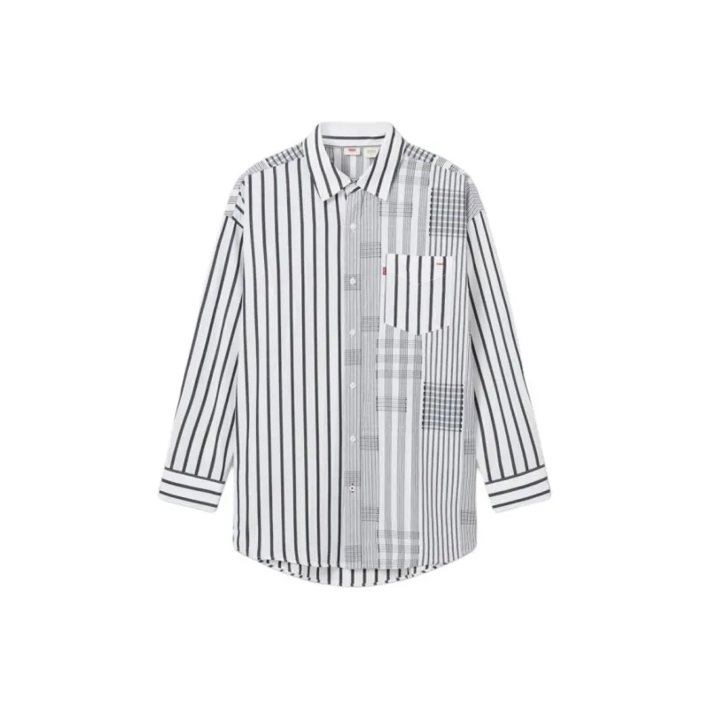 Levis Shirts Men Black White-0