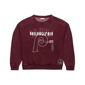 Mitchell & Ness x MLB Oversized Graphic Crew Philadelphia Phillies Sweatshirt Unisex Red