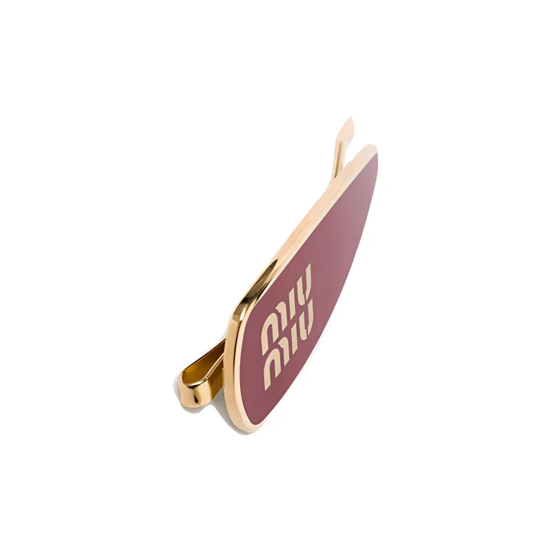 MIU MIU Engraved logo Enamel Hair Clip-1