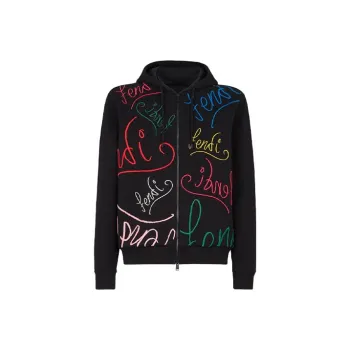 FENDI 2010s Logo embroidered Hoodie