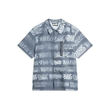 LiNing x MISTER CARTOON Badfive Shirt Men's Matte Gray Sky Blue