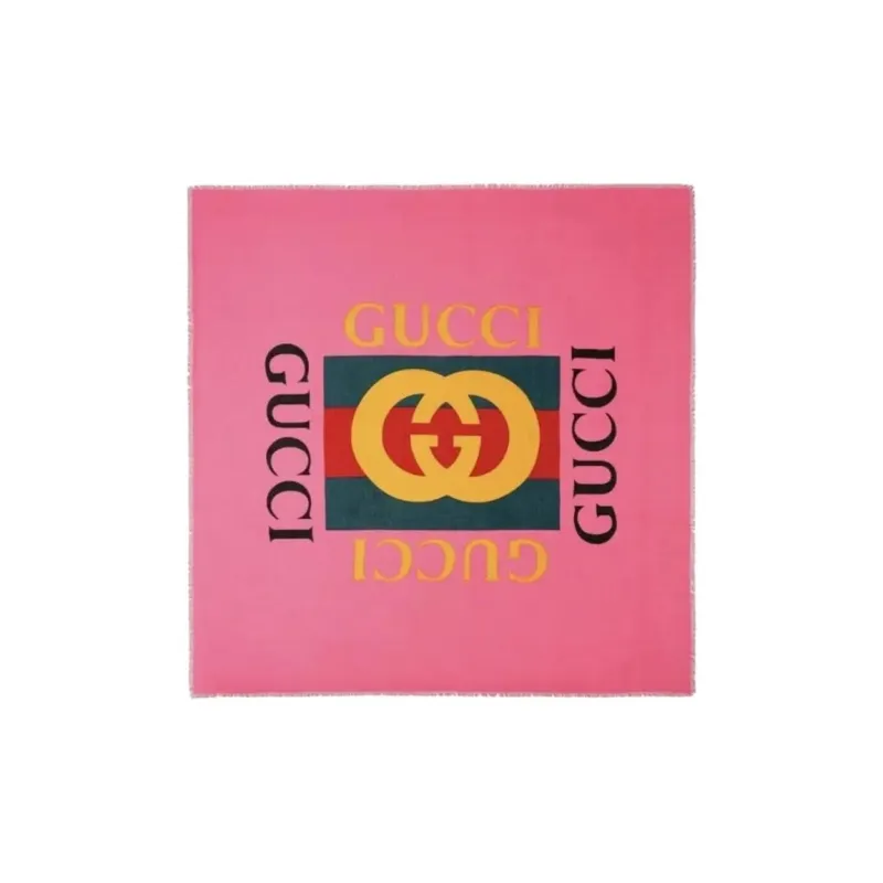GUCCI Wool Knit Scarves Unisex Pink-0