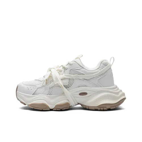 Kappa Back to Back Anti Slip Wear Resistant Low Top Chunky Sneakers Women's White