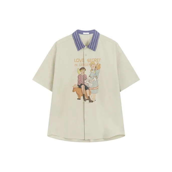 Bosieagender Shirts Unisex Beige Apricot-0