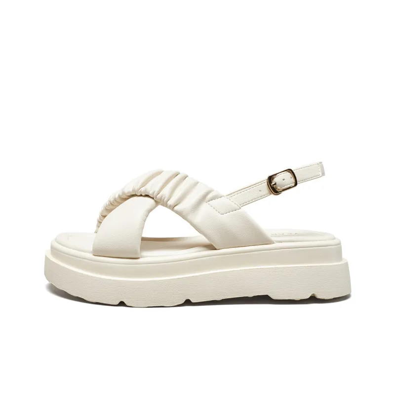 YEARCON Beach Sandals Women's Ecru-4
