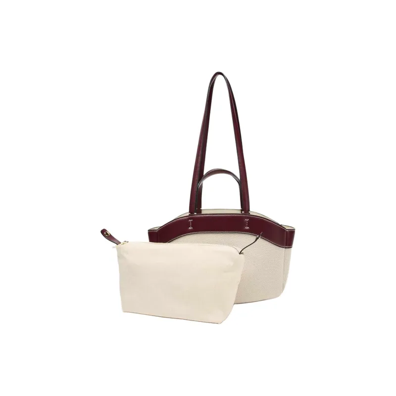 ZARA Cotton Tote Bag, Shopping Bag, Handbag Medium Size Women's Raw White-1