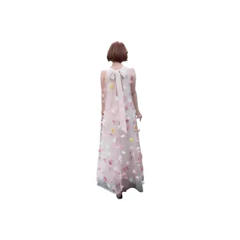 Flowers In Water Sleeveless Dress Women's Pink