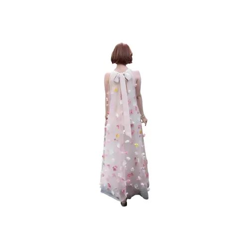Flowers In Water Sleeveless Dress Women's Pink