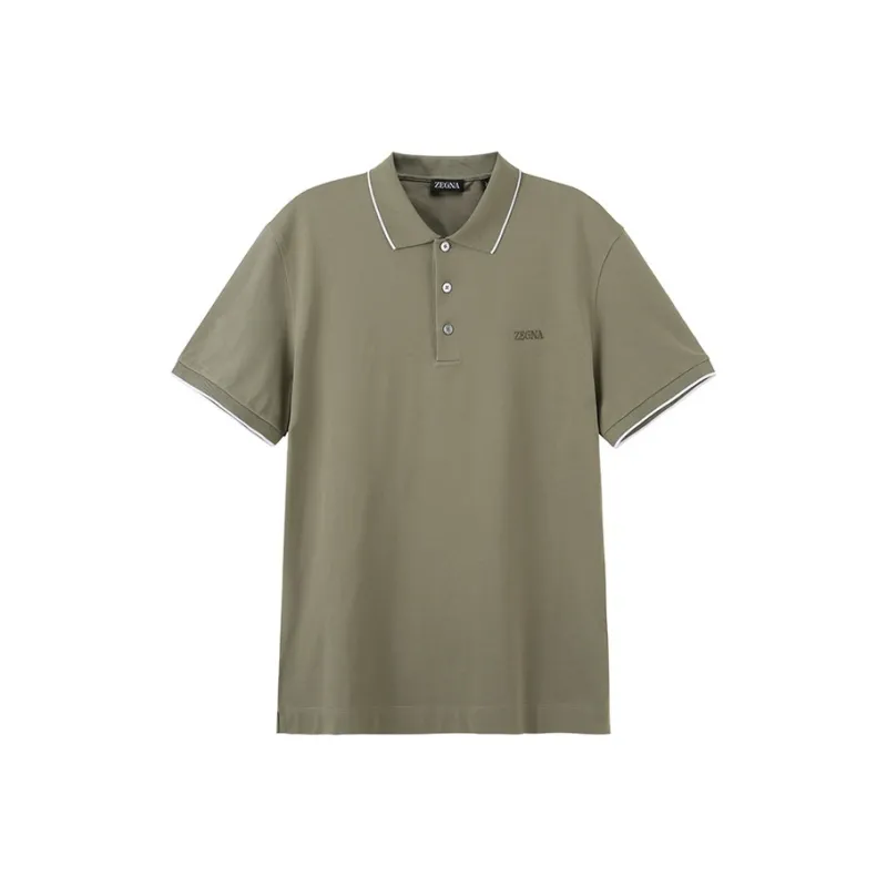 Zegna SS24 Polo Shirt Men's Olive Green-0
