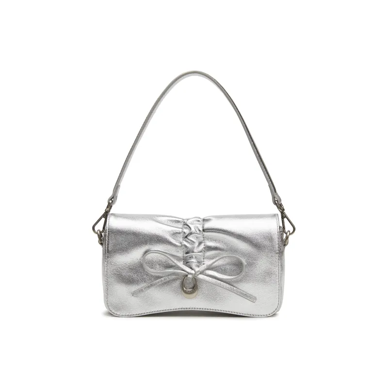 Staccato Sheepskin Shoulder Bag Trumpets Women's Starlight Silver/Vintage Dark Coffee-0