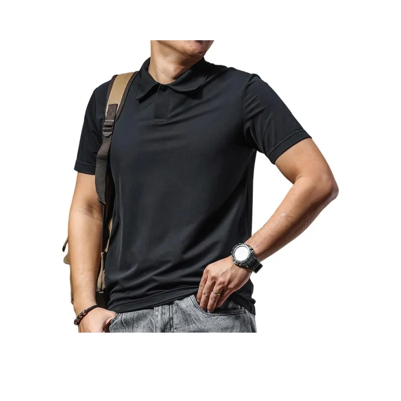 Seasonal Words Polo Shirt Men's Black-0