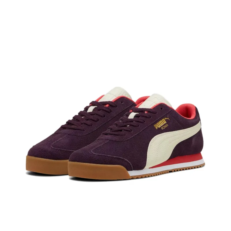 PUMA Roma Anti Slip Wear Resistant Low Top Casual Shoes Men's Purple-2