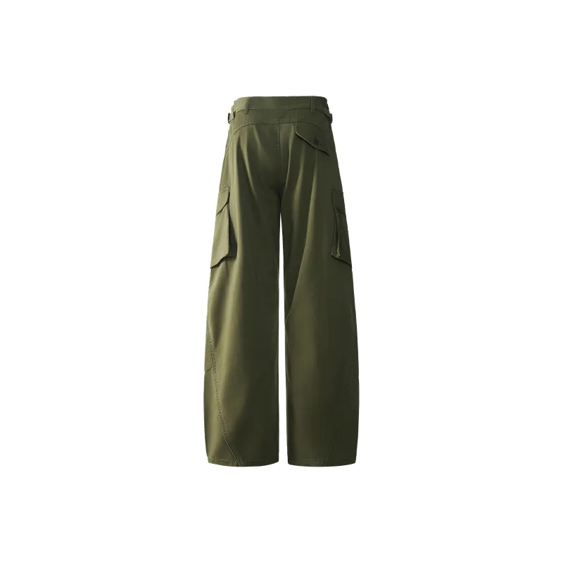 FAKE VINTAGE Casual Pants Unisex Army Green-1