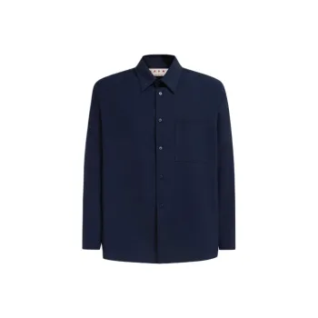 MARNI Wool Long Sleeve Pocket Shirt
