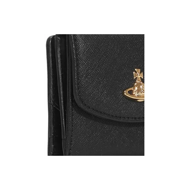Vivienne Westwood PU Polyurethane With Polyester And Cotton Wallet Small Size Women's Black-4