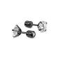 Black White Zircon-Iridescent Star Stud Earrings (3MM)
