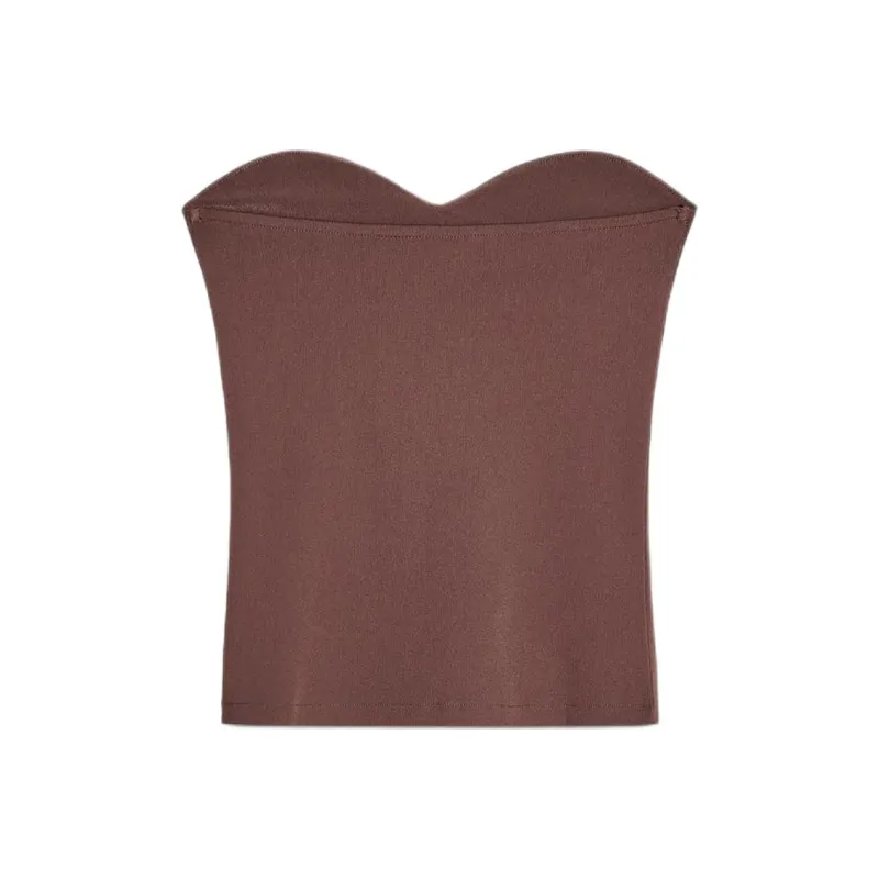 ZARA Strapless Top Women's Brown-1