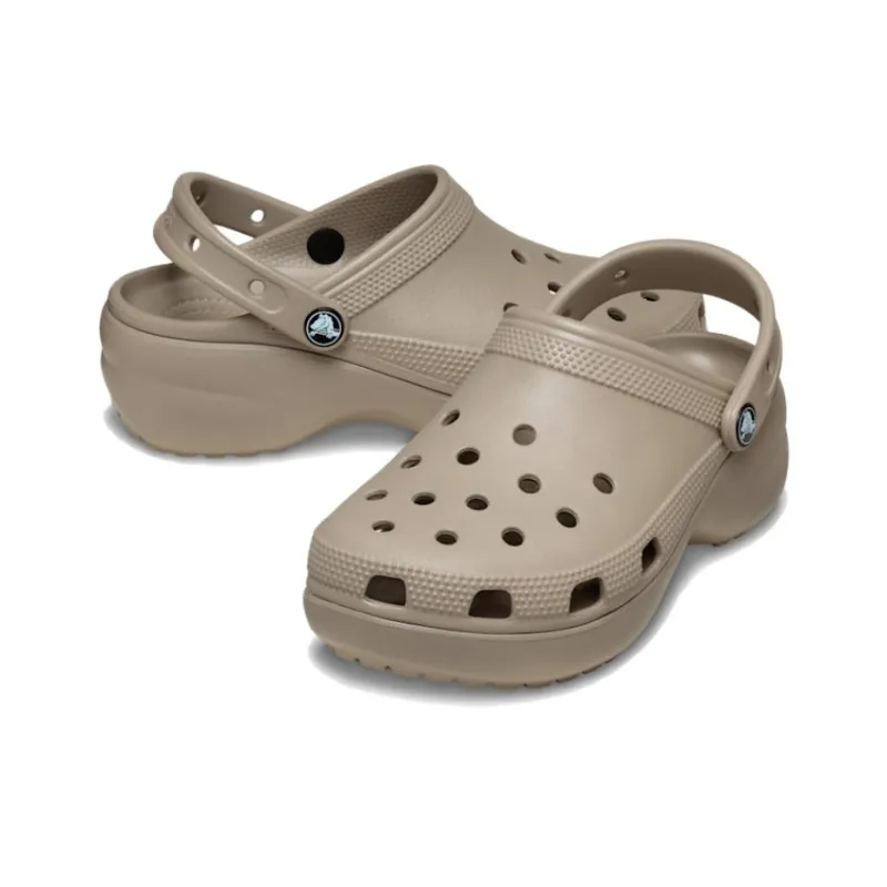 Crocs Classic Platform Clog Clogs Women's Taupe-3