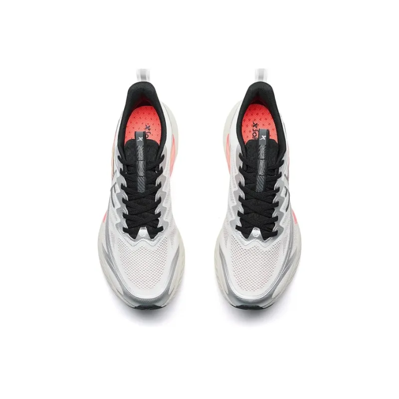 XTEP Hydrogen Wind 8.0 Breathable And Resilient Low Top Sprint Running Shoes Men's White Silver-3