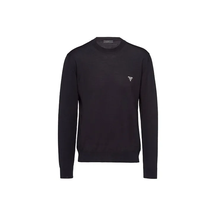 PRADA Logo Embroidered Crewneck Jumper-0