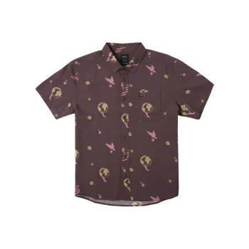 RVCA Shirts Men Dark Purple Red