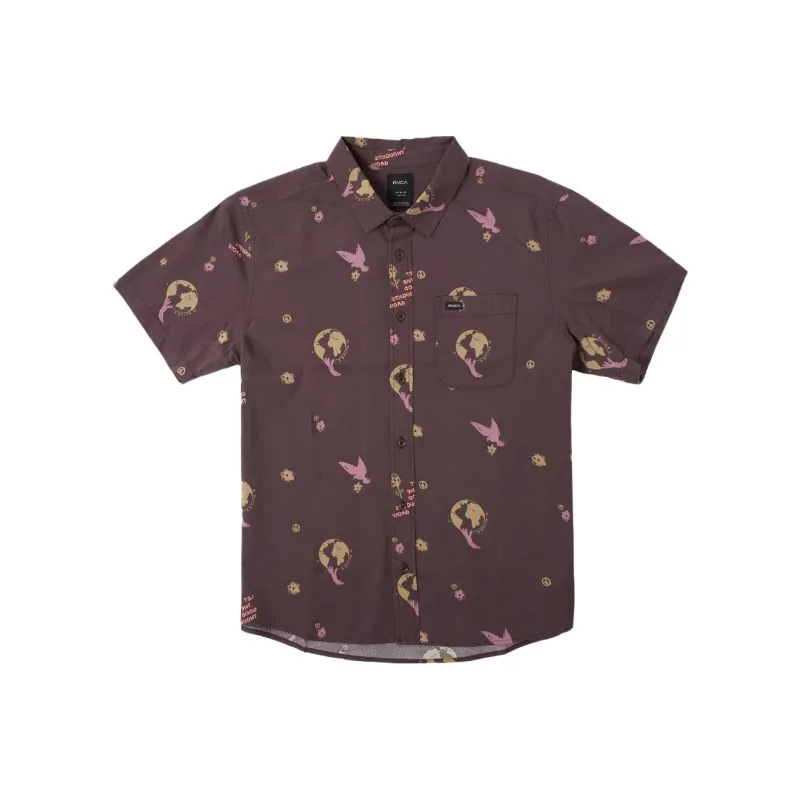 RVCA Shirts Men Dark Purple Red-0