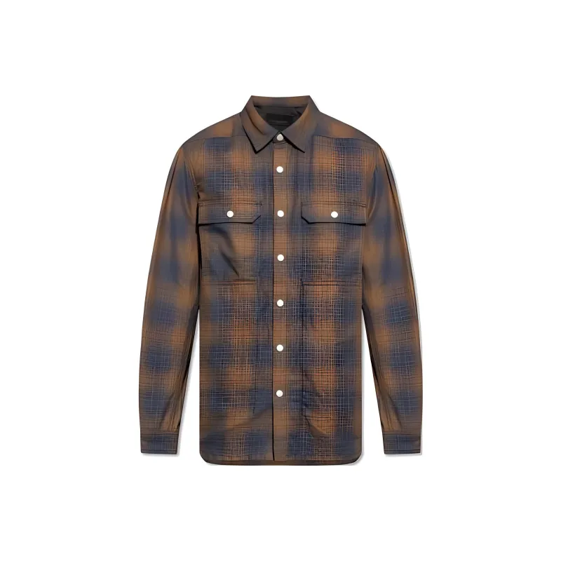 RICK OWENS Checked Cotton Overshirt-0