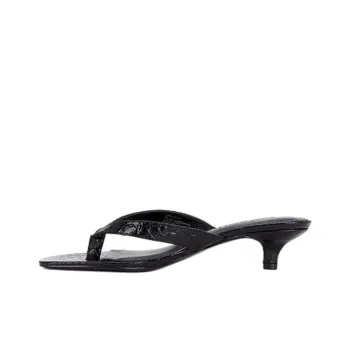 STEVE MADDEN Rubber Sole Abrasion Resistant Flip Flops Women's Black