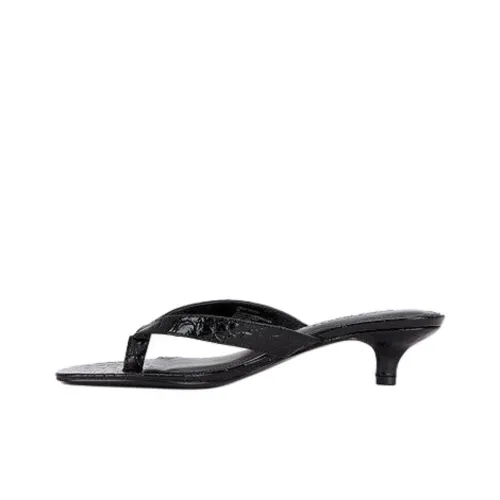 STEVE MADDEN Rubber Sole Abrasion Resistant Flip Flops Women's Black