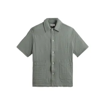 KITH Overdyed Patchwork Boxy Collared Overshirt