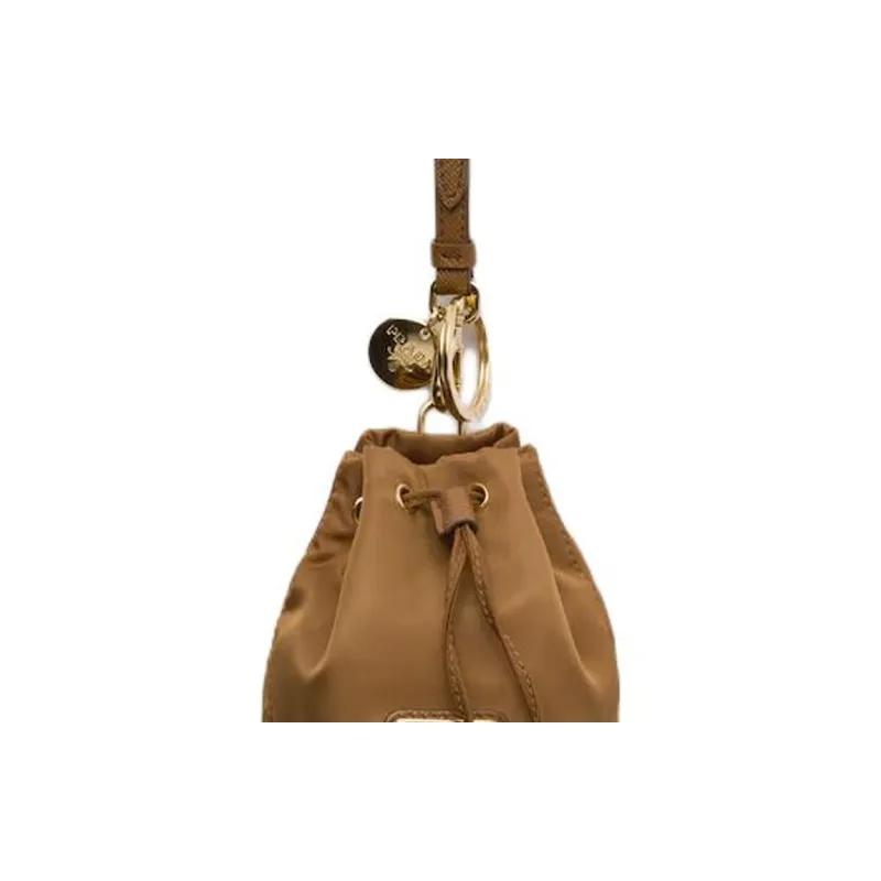 PRADA Recycled Nylon Charm Bag Accessory Mini Unisex Brandy-3