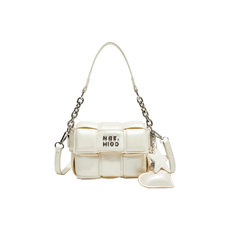 Single Warehouse PU One Shoulder Handbag Regular Women's Ecru/Silver/Pink/Black-0