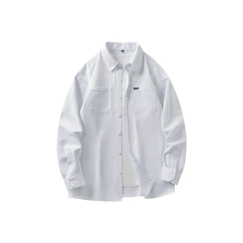TESTUNG Fashion Minimalist Style 100% Cotton Skin Friendly Square Collar Single Breasted Everyday Commute Shirt Unisex-11