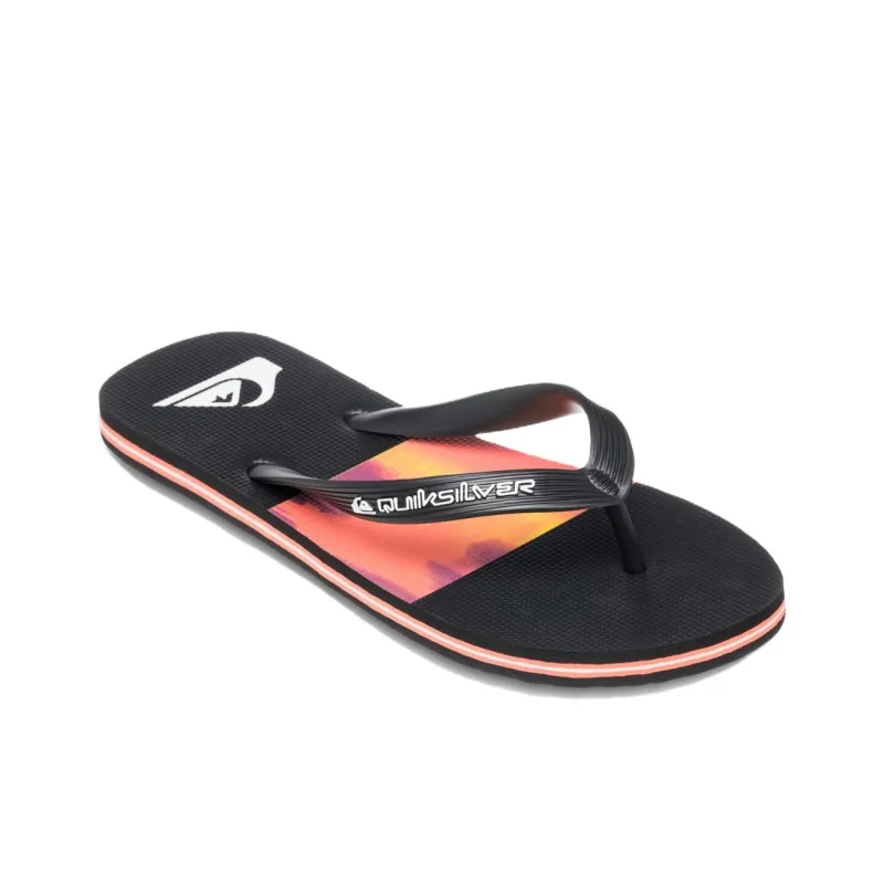 Quiksilver Rubber Sole Abrasion Resistant Flip Flops Men's Black-1